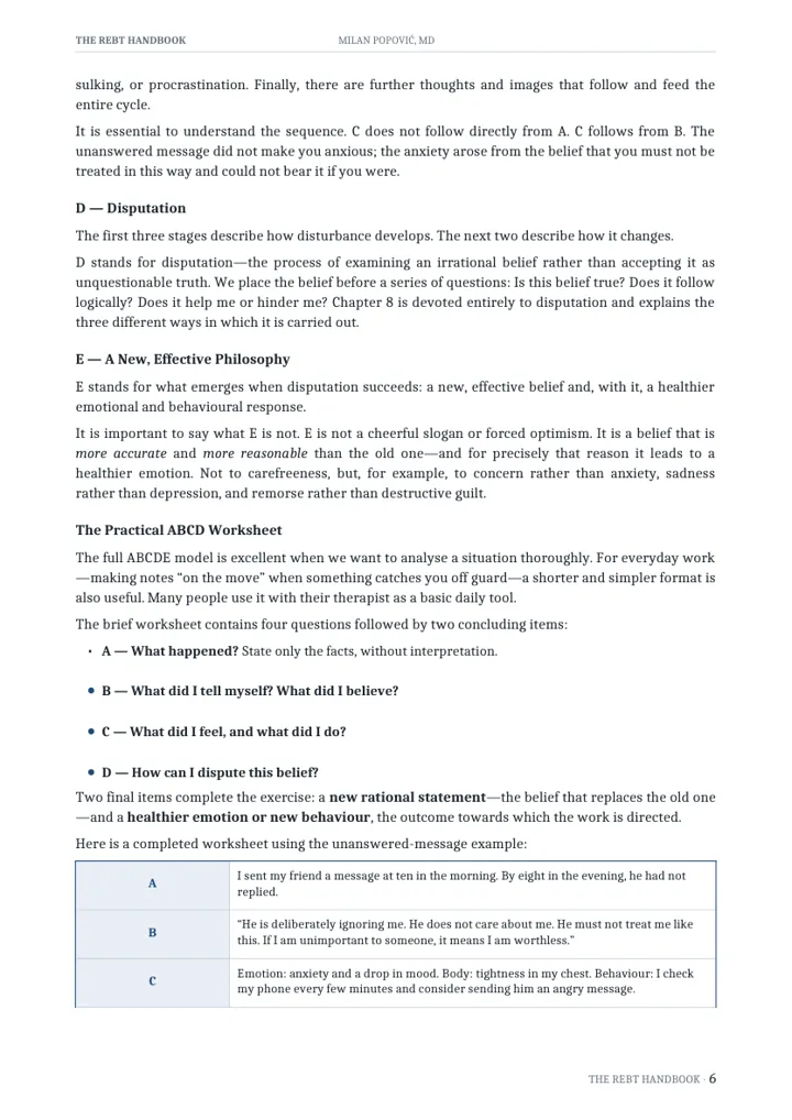 ABCDE model and practical worksheet preview