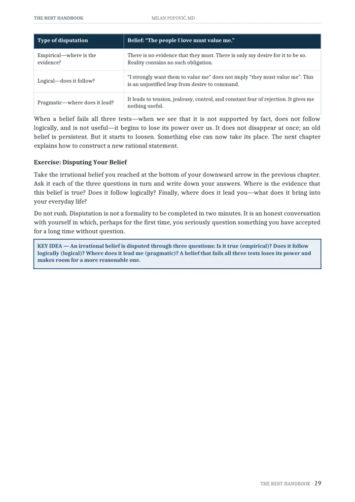 REBT disputation example preview